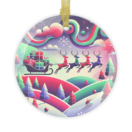 Festive Reindeer Flight Glass Ornament