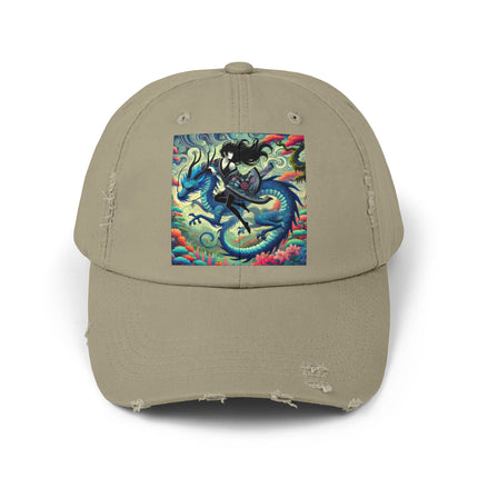 Mystic Guardian of the Sky Unisex Distressed Cap