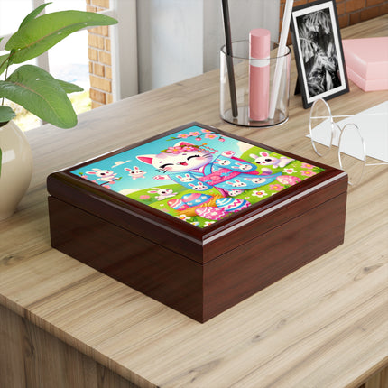 Springtime Kitten’s Easter Joy Jewelry Box