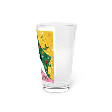 💌🎄 The Christmas Letter Of Holly House Pint Glass – Whimsical Art Deco Holiday Charm