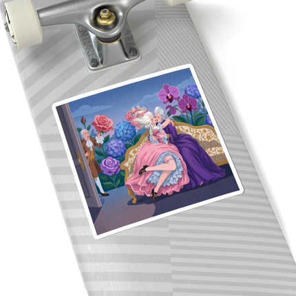 🌹💜 The Secret Embrace Kiss-Cut Stickers – Art Deco Floral Romance