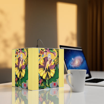Enchanted Pansy Elegance Light Cube Lamp