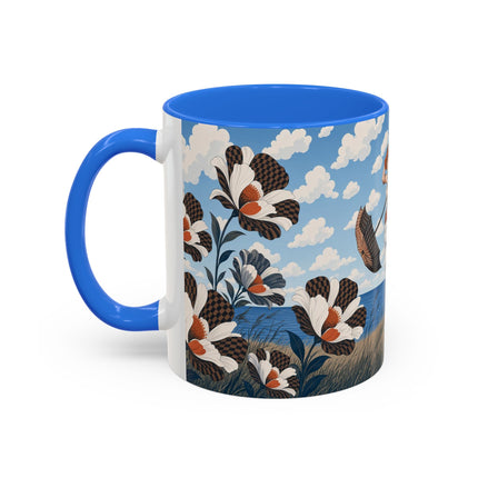 🌊🌼 The Windswept Seaside Promenade Colorful Mug – Art Deco Coastal Elegance