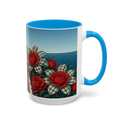 ⛵🌹 The Seaside Rose Traveler Colorful Mug – Art Deco Floral Elegance
