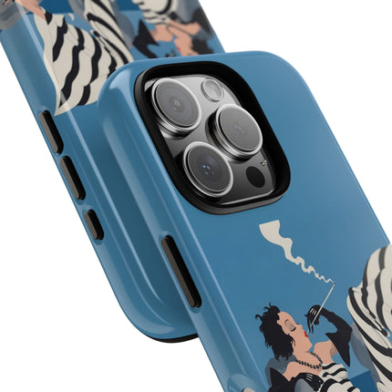 Art Deco Smoker Phone Case – Glamorous Lounging & Timeless Allure