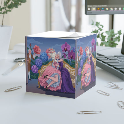 🌹💜 The Secret Embrace Note Cube – Art Deco Floral Romance