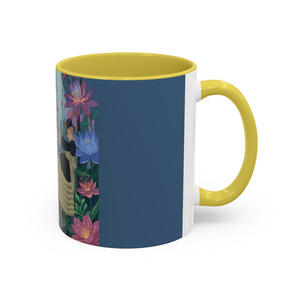 The Ladies And The Enchanted Macaw Colorful Mugs – Art Deco Botanical Elegance