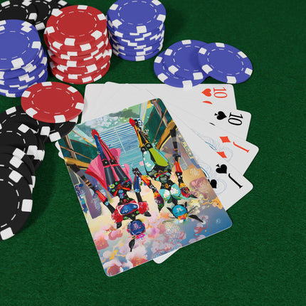 Cyber Punk Robot Models Playing Cards