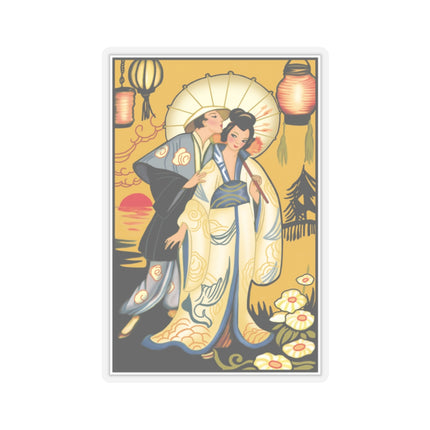 Golden Embrace Kiss-Cut Stickers (4 Sizes)