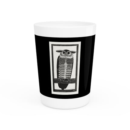 Horned Owl by Samuel Jessurun de Mesquita Ceramic Shot Glass