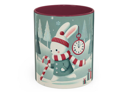 Candy Cane Timekeeper Bunny Colorful Mugs (11oz, 15oz)