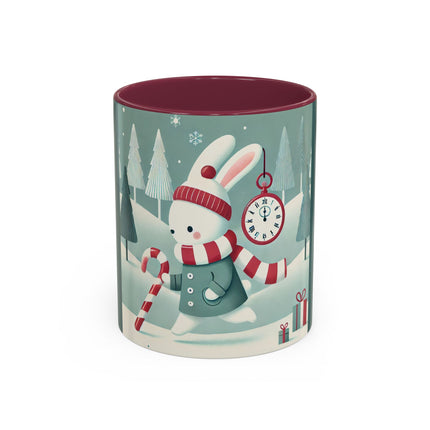 Candy Cane Timekeeper Bunny Colorful Mugs (11oz, 15oz)