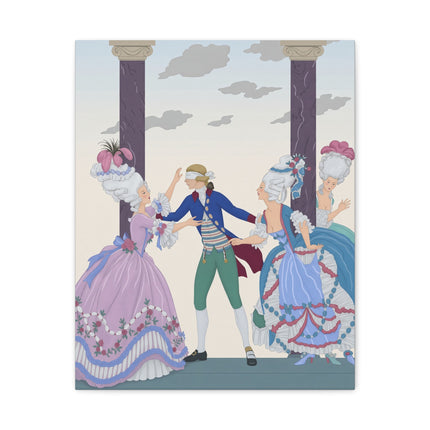 🎭🌸 Blindman’s Bluff Placemat – Rococo Courtship Whimsy