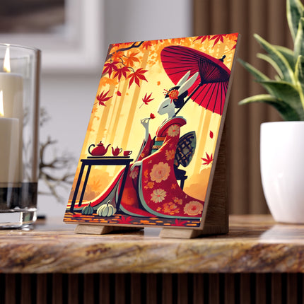 Theatrical Harvest Rabbit Ceramic Tile