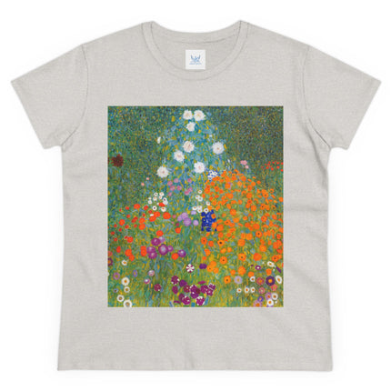 Cottage Garden by Gustav Klimt Women's Midweight Cotton Tee