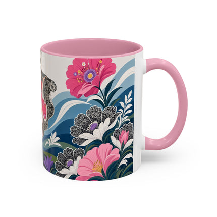 🌸🎀 The Pink Lace Garden Promenade Colorful Mug – Art Deco Fashion Elegance