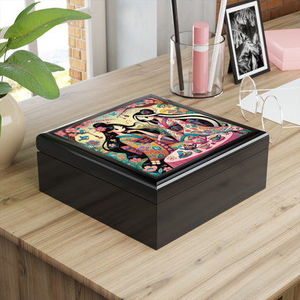 Cherry Blossom Tea Fairies Jewelry Box – Whimsical Kimono Tea Ritual