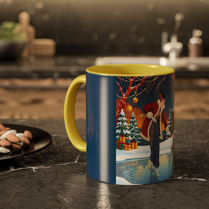 ⛸️🎄 The Christmas Skating Pavilion Colorful Mug – Art Deco Holiday Fantasy