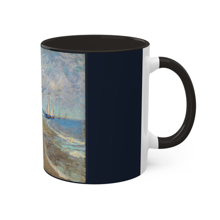 Fishing Boats on the Beach at Saintes-Maries by Vincent Van Gogh Colorful Mugs, 11oz