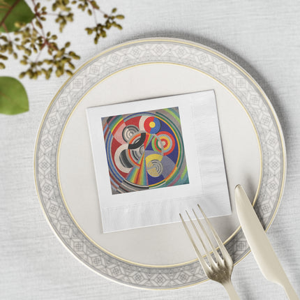 Rythme No. 1 by Robert Delaunay White Coined Napkins