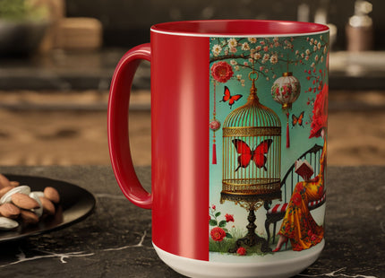 Reading in a Painted Garden Colorful Mugs (11oz, 15oz)