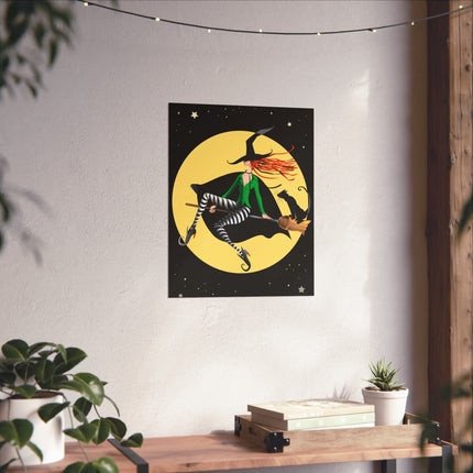 A Witch’s Moonlit Flight Fine Art Posters