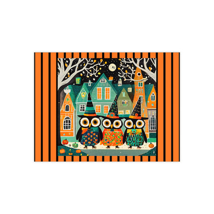 Night of the Trick-or-Treating Owlets Ceramic Tile
