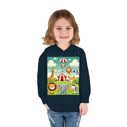 Whimsical Circus Friends Toddler Pullover Fleece Hoodie