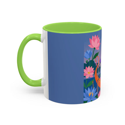 The Lady Of The Lotus Voyage Colorful Mugs – Art Deco Botanical Elegance