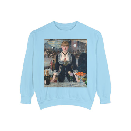 A Bar at the Folies-Bergère by Edouard Manet Unisex Garment-Dyed Sweatshirt