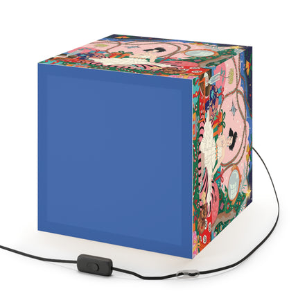 🎀🎄 Christmas Morning In The Rose Parlor Light Cube Lamp – Art Deco Holiday Fantasy