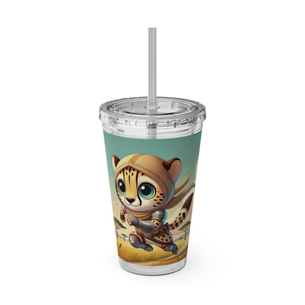 Swift Cheetah Sunsplash Tumbler with Straw, 16oz