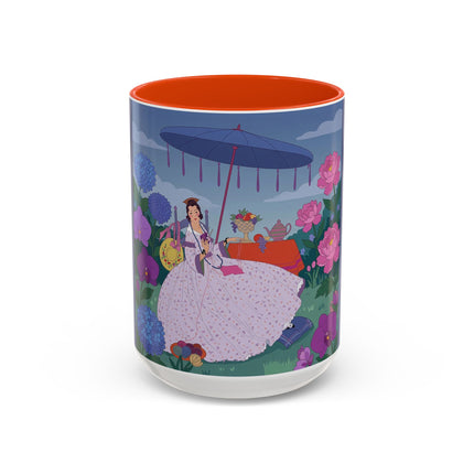 The Lady Of The Garden Tea Party Colorful Mugs – Art Deco Floral Elegance