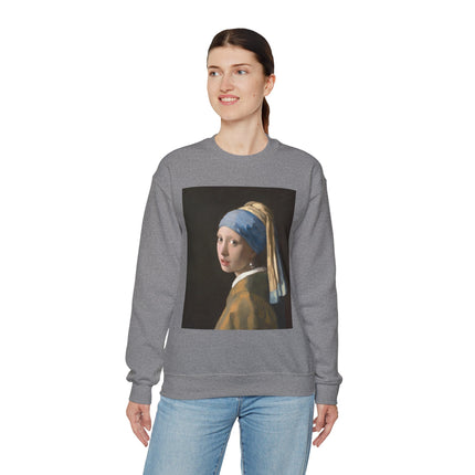 Girl with a Pearl Earring by Johannes Vermeer Heavy Blend™ Crewneck Sweatshirt