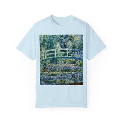 Water Lilies and Japanese Bridge by Claude Monet Unisex Garment-Dyed T-shirt