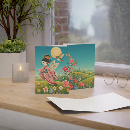 🌸🧚 The Flower Meadow Fairy Greeting Card – Whimsical Garden Magic