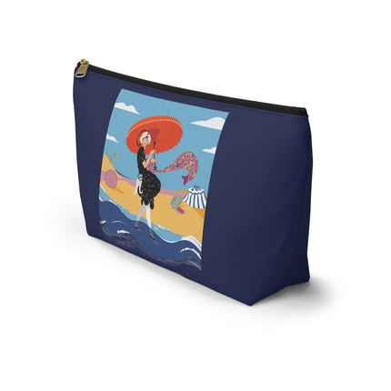 Beachside Promenade Cosmetic Bag – Glamorous Summer Stroll & Retro Chic