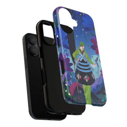 🌸🐦 The Lady Of The Midnight Bird Garden Phone Case – Art Deco Floral Fantasy