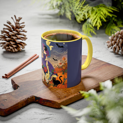 🌙🎃 The Moonlit Garden Walk Colorful Mug – Elegant Halloween Charm