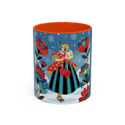 ❤️❄️ The Winter Heart Messenger Colorful Mug – Art Deco Snow Garden Fantasy
