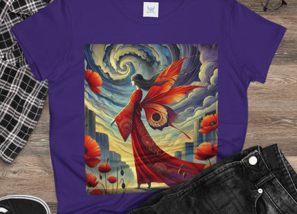 The Poppy Fairy in the Wind Cotton Tee