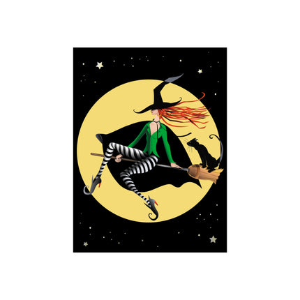 A Witch’s Moonlit Flight Fine Art Posters
