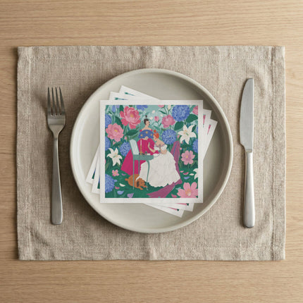 💎🌸 The Lady Of The Jeweled Garden Napkins – Art Deco Floral Elegance