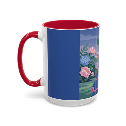 The Lady Of The Garden Stroll Colorful Mugs – Art Deco Botanical Elegance
