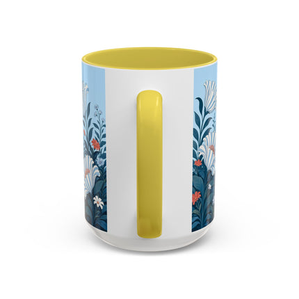 🎨💙 The Enchanted Garden Artist Colorful Mug – Art Deco Floral Whimsy