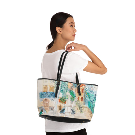 Couple sur un banc, Place d’Hyères by Raoul Dufy PU Leather Shoulder Bag