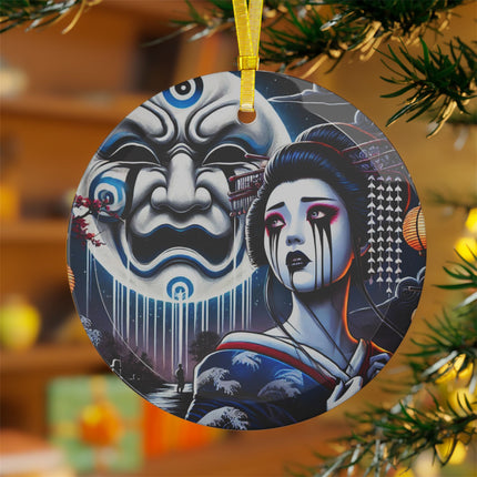 Geisha’s Black Ink Tears Glass Ornament