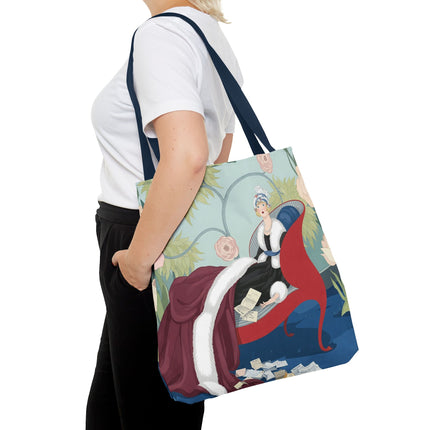 💌🌸 The Lady Of The Secret Letters Tote Bag – Art Deco Floral Elegance