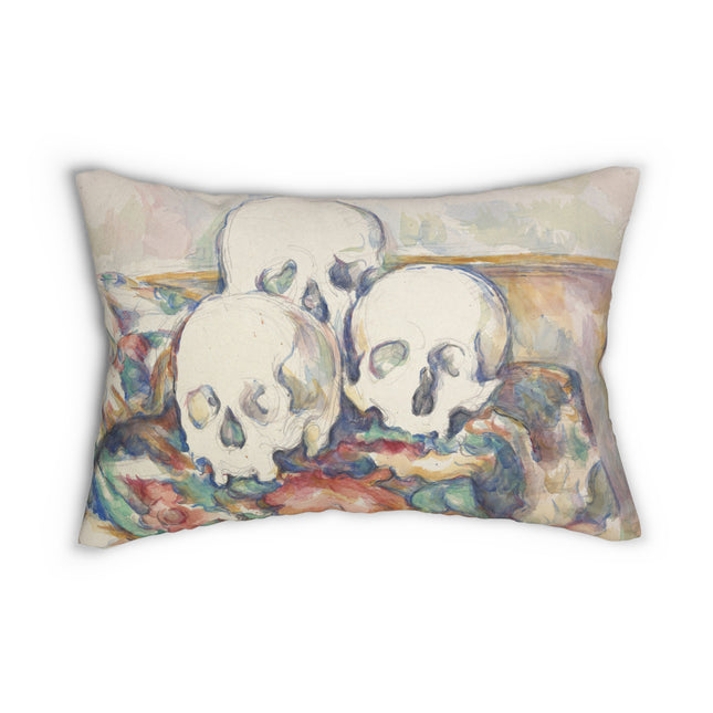 The Three Skulls by Paul Cézanne Spun Polyester Lumbar Pillow