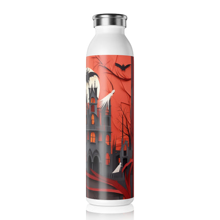 Halloween Night Scene Slim Water Bottle